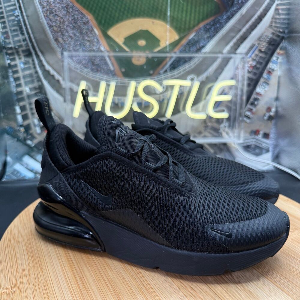 Nike Air Max 270 Triple Black (GS) Sneakers Youth Size 3Y